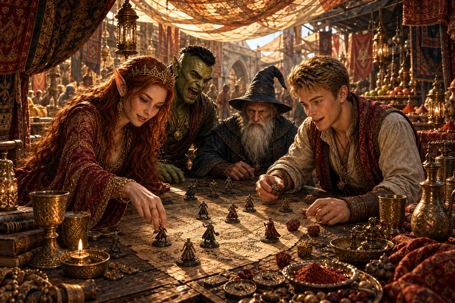 Land of Magic Spices adventurers gathered around a fantasy game table